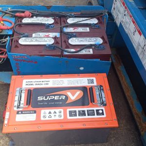 Lắp đặt Pin Lithium SuperV cho xe nâng người(SVA24-150)